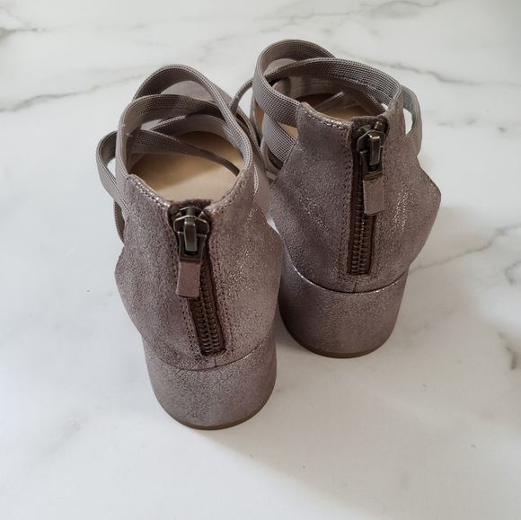 EILEEN-FISHER Juka Pump in Mica Size 7 Sandal Closed Toe Metallic Block - Picture 5 of 8